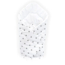 Babymam Baby Swaddle Wrap Infant Bedding Blanket/Cotton Newborn Duvet Quilt Envelope 0 to 3 Months (Grey stars on white background)