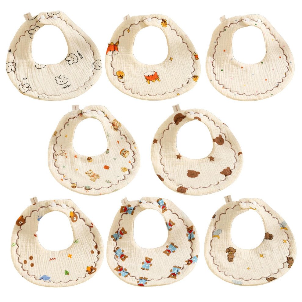 8 Packs Baby Bandana Dribble Bibs Drool Bibs 6 Layer Muslin Waterproof Newborn Feeding Bib Soft And Absorbent Bandana Bib With Adjustable Oaygat