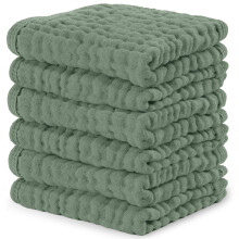 Comfy Cubs Muslin Cloths for Baby Pack of 6 - Soft 6-Layer Cotton for Delicate Skin - 25 x 25 cm Large Size - Absorbent, Durable