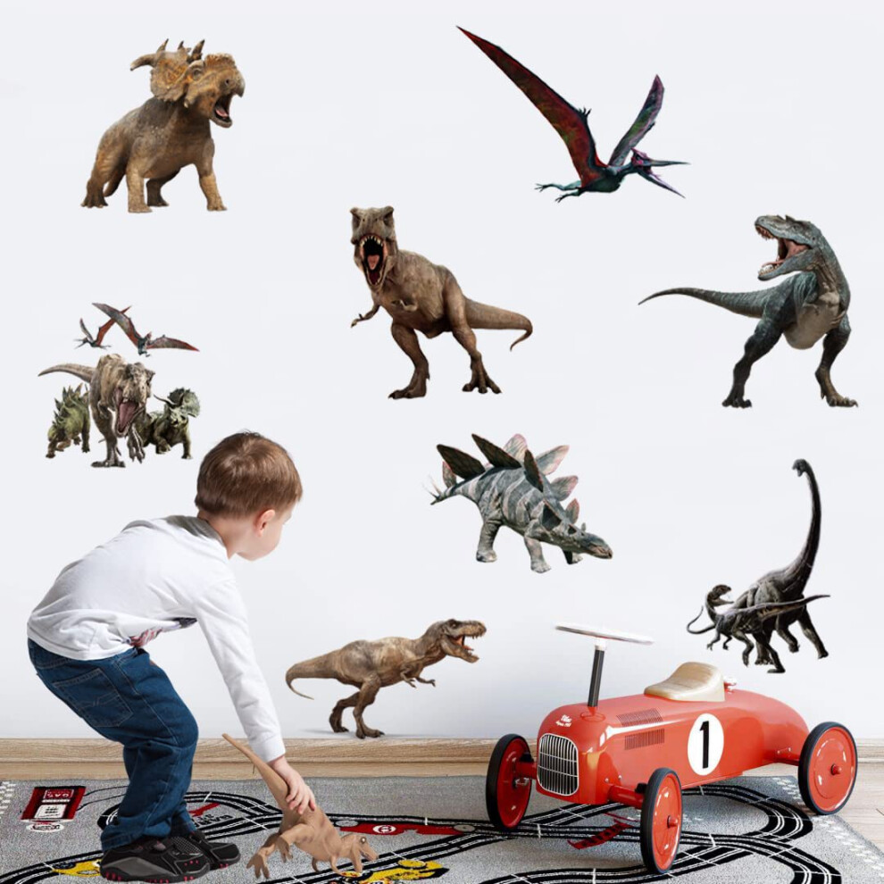 Dinosaur Wall Stickers Adventure 3D Wall Decals For Boys Room Baby Nursery Playroom Bedroom Wall Decor Runtoo