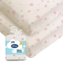Silentnight Safe Nights Fitted Sheet - Cot Mattress - Breathable 100% Cotton Jersey - Super Soft Kind to Baby Skin - 120x60cm