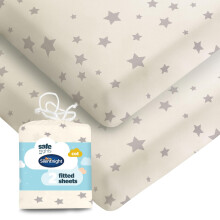Silentnight Safe Nights Fitted Sheet - Cot Mattress - Breathable 100% Cotton Jersey - Super Soft Kind to Baby Skin - 120x60cm - Secure Fit with Elast