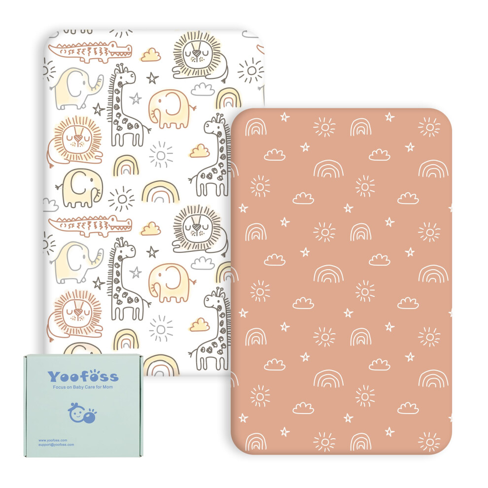 Yoofoss Next To Me Crib Sheets Ultra Soft Crib Sheets Fitted 51 X 85 Cm 2 Pack Toddler Bed Sheets Brown Giraffes