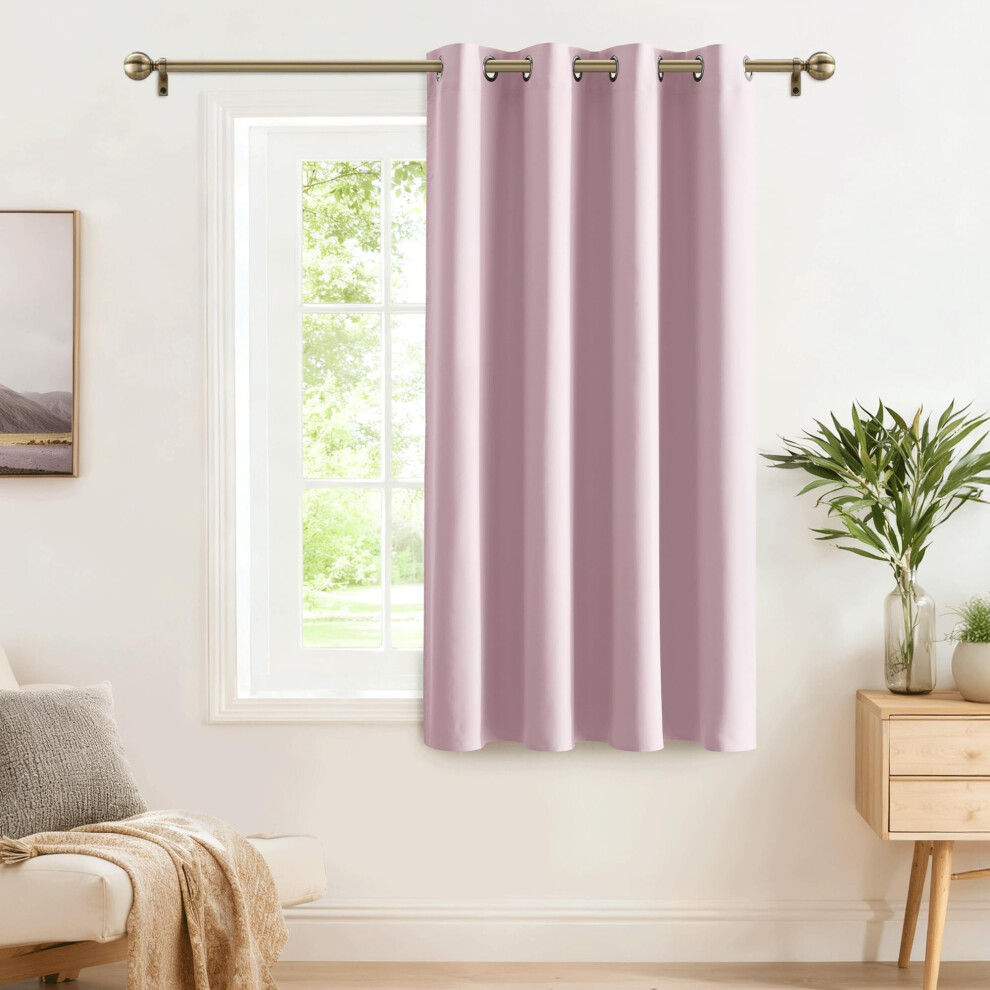 Girls Bedroom Curtain, Thermal Insulated Room Darkening Curtain With Eyelet, Short Energy Saving Drape For Nursery/Kids Bedroom Pink Pony Dance