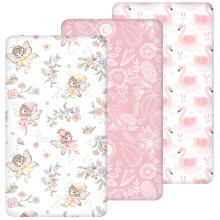 Yukkidds Cot Bed Sheets 140x70cm Fitted 3 Pack Cot Sheets Super Soft and Lightwe