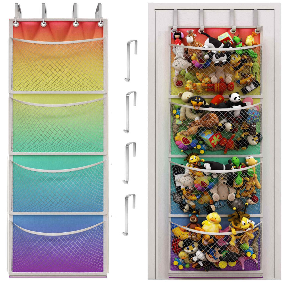 The Original Stuffed Animal Storage (Patented) - Over Door Organizer For Stuffies, Baby Ideas Holder Honeyera