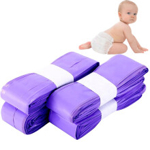 4 PCS Nappy Bin Refills Diaper Trash Bags Odor Control Nappy Bin Light Purple Nappy Bin Refills 4.5M Diaper Odor Proof Leak Proof Sustainable Travel