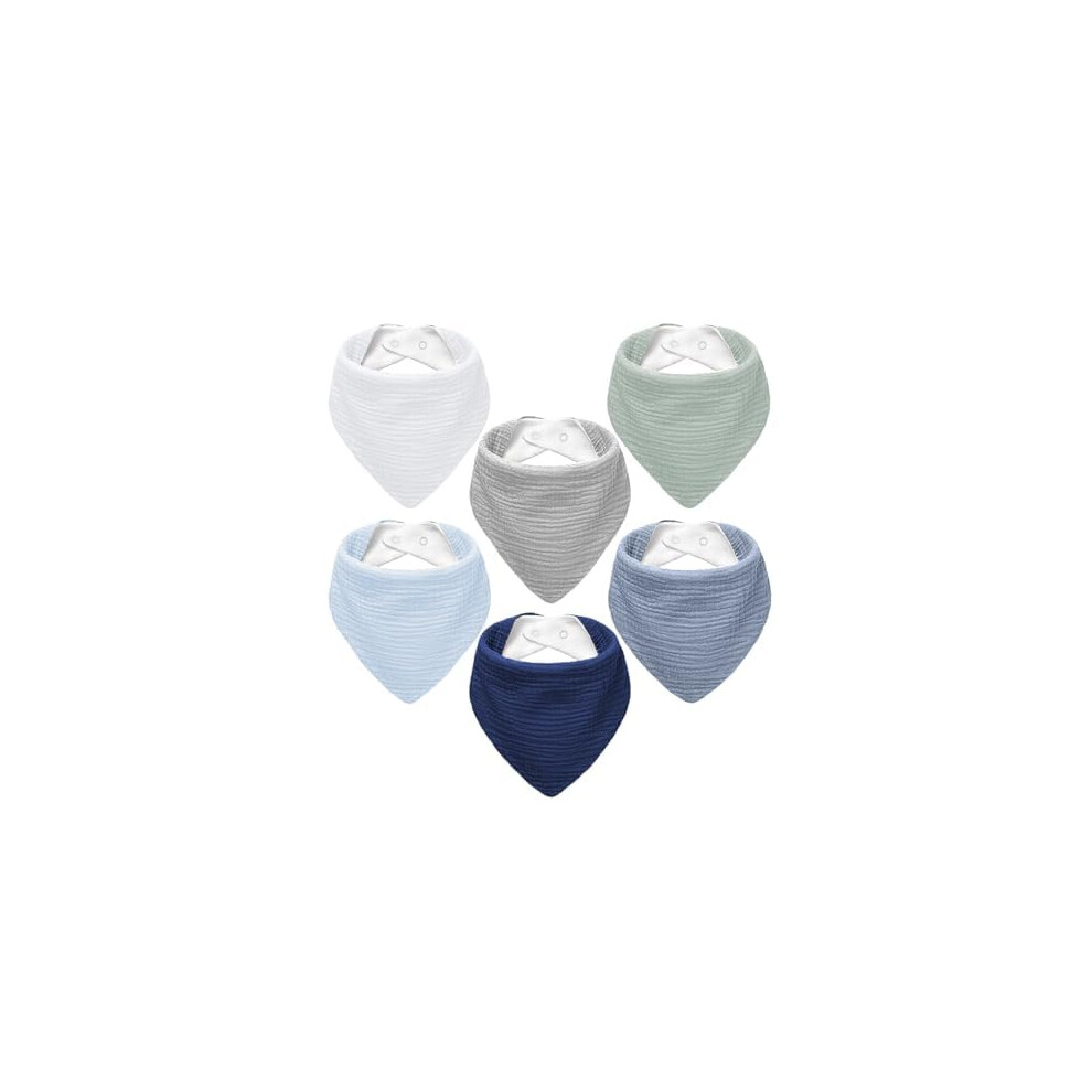 Nisxabebe Muslin Baby Bibs 6 Pack Dribble Bandana Bibs Cotton Drool Bibs For Teething Soft And Absorbent With Adjustable Snaps