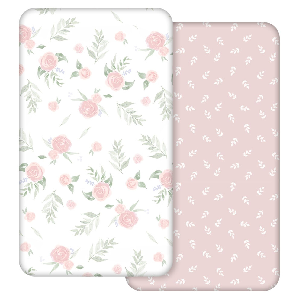 Gllquen Baby 2 Pack Cot Sheets, 100% Microfiber- Breathable, 120 X 60Cm Cozy And Lightweight Cot Fitted Sheets, Oeko-Tex100, Fits All Bassinet Mattress Shapes