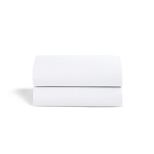 Snuz Moses Basket Sheets 2 Pack - 100% Jersey Cotton Moses Basket Fitted Sheet or Pram Sheets Sized 37.5 x 75cm, Fits SnuzBaskit, Machine Washable