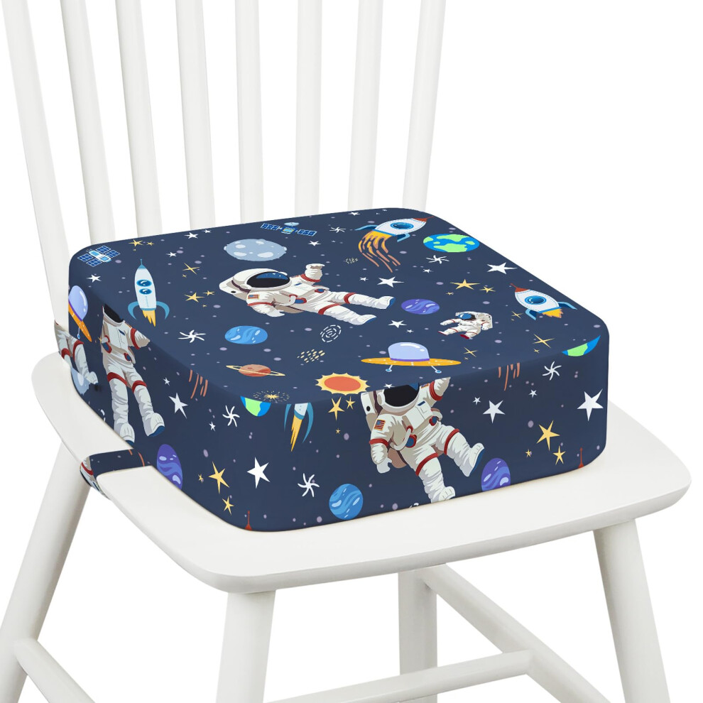 Omedecal Toddler Booster Seat For Dining Table, 10Cm Thick Sponge Kids Booster Cushion With Non-Slip Bottom & 2 Adjustable Straps