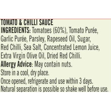 Loyd Grossman Italian Tomato & Chilli Sauce – Fiery Red Chilli & Tomato Fusion, Medium Heat, Vegetarian Friendly, 350 g Jar (Pack of 1)