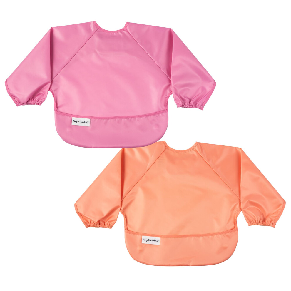 Tiny Twinkle Mess Proof Baby Bibs, 2-Pack – Waterproof Baby-Led Weaning Apron | 100% Recycled Polyester