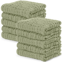 Comfy Cubs Muslin Cloths for Baby 10 Pk - Sage