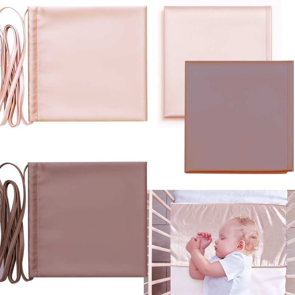 2 Pcs Satin Bassinet Sheet Baby Hair Protect Soft Silk Feeling Sheet Baby Bassinet For Rectangle Cradle Pad Mattress Newborn Infant (Coffee+ Okueejur