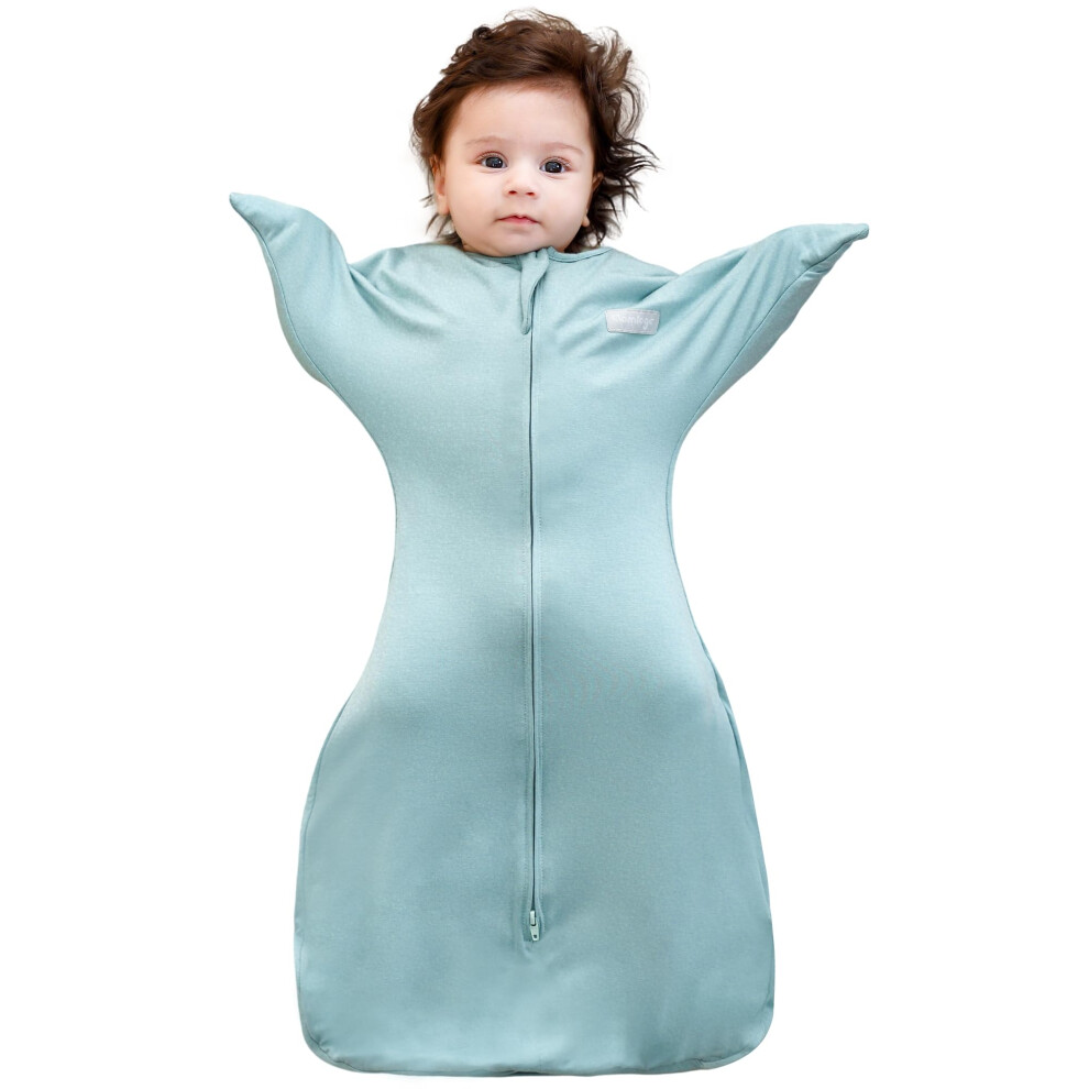 Puppypaws Transitional Swaddle, Swaddles For Newborns, 1.0 Tog Sleep Sack 6-9 Months, Wearable Blanket Baby With 2-Way Zipper Aomloge