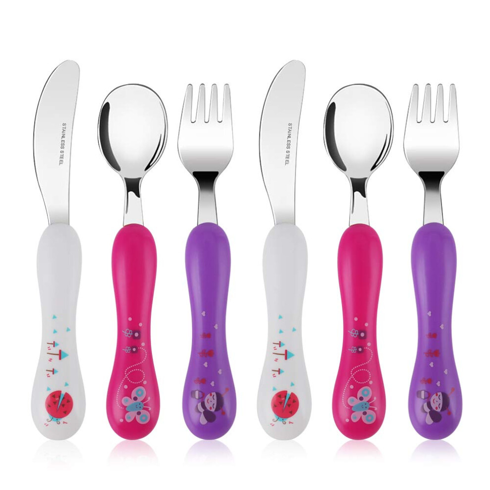 Toddler Cutlery 2 Year Old, Children‘s Cutlery Set Stainless Steel 6Pcs, Kids Cutlery Set Include Childs Knife Fork Spoon Set Lehoo Castle