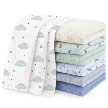Susurration Muslin Cloths for Baby, 100% Cotton Baby Muslin Squares Cloths for Newborn Boy and Girl