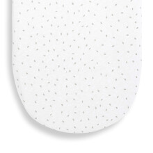 The Little Green Sheep Moses Basket Fitted Sheet, Organic Linen & Cotton Blend Sheet fits Most Moses Baskets 30x70cm to 35x75cm, White with Rice Print