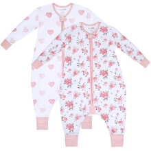 Mama Cheetah Toddler Sleep Sack with Feet, Long Sleeve 1.0 TOG Organic Cotton Baby Sleeping Bag with Legs