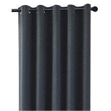 Coastline Luna brushed blackout eyelet curtains Charcoal Dark Grey thermal insulated window treatment 2 panels blinds floor curtains for