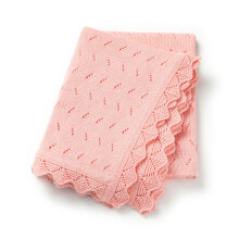 Loyfoky Baby Blanket Cellular 100% Cotton Breathable Cot & Pram Pink Blanket for Newborns Boy Girl,Swaddle,Nursery 100x80cm