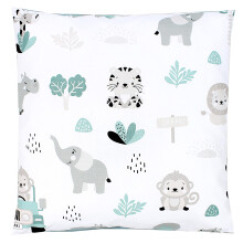 TupTam Children's Decorative Pillow Case Double Sided Design, Zoo Green, 80 x 80 cm