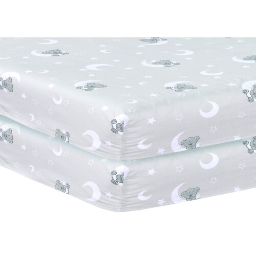 DTEX HOMES 2 x Cot Bed Sheets Super Soft Breathable Polycotton Fitted Sheet 140