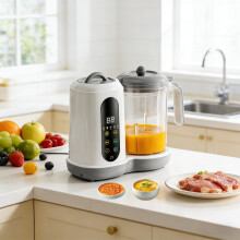 Baby Food Maker, 4 in 1 Baby Food Processor, Multifunctional Touch Control Food Steamer Puree Blender with Auto Cooking & Grinding