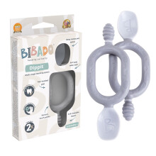 Bibado - Dippit Baby Spoon and Dipper, Mint & Blue (2-Pack) - Soft, Chewable Dipper & Deep Spoon - Two-Hand, Sensory Grip - Baby Weaning Set