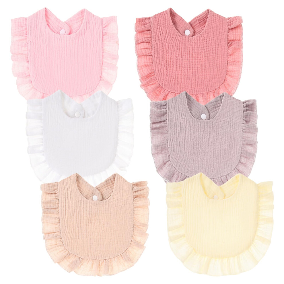 Terilamy 6 Pcs Baby Bibs Muslin Baby Bandana Drool Bibs Soft 100% Cotton Absorbe