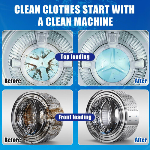 Washing Machine Cleaner, Deep Clean 24 Tablets for Year-Round, Descaling Agent, 4 in 1 Function, Suitable for HE 2
