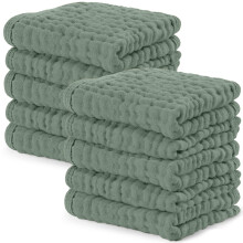 Comfy Cubs Muslin Cloths for Baby Pack of 10 - Soft 6-Layer Cotton for Delicate Skin - 25 x 25 cm Large Size - Absorbent, Durable
