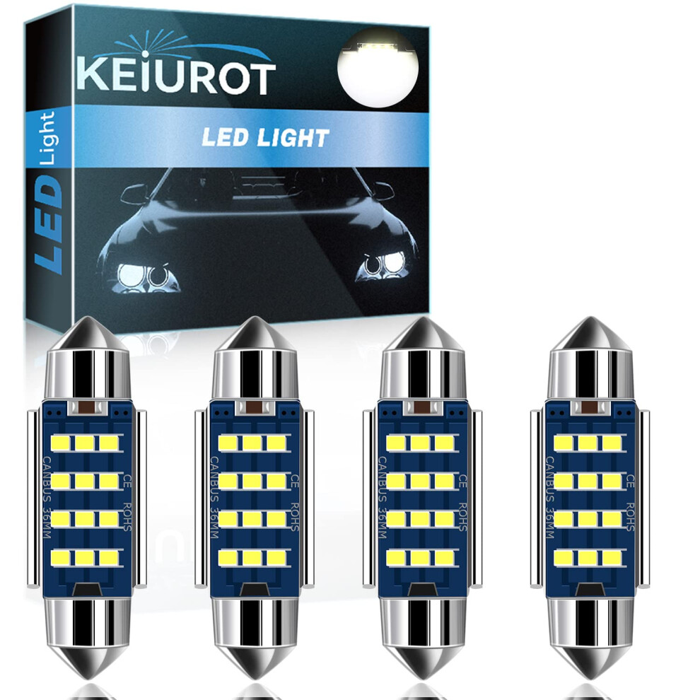 Keiurot 36Mm Festoon Led 6418 Led Car Bulbs C5w Bulb Canbus Error Free 239 6461 Led Festoon Bulbs For Car Interior Dome Map Door Courtesy Number 5051226421075