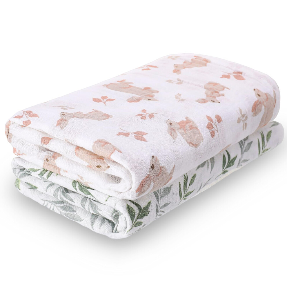 Gsrenyu 2 Pcs Large Muslin Blanket Large Muslin Cloths For Baby
