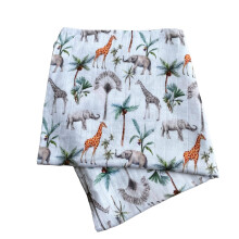 Baby J's - Light Safari, Bamboo Muslin Swaddle Blanket - X-Large Blankets for Babies and Toddlers - Made with Bamboo and Soft Breathable Cotton