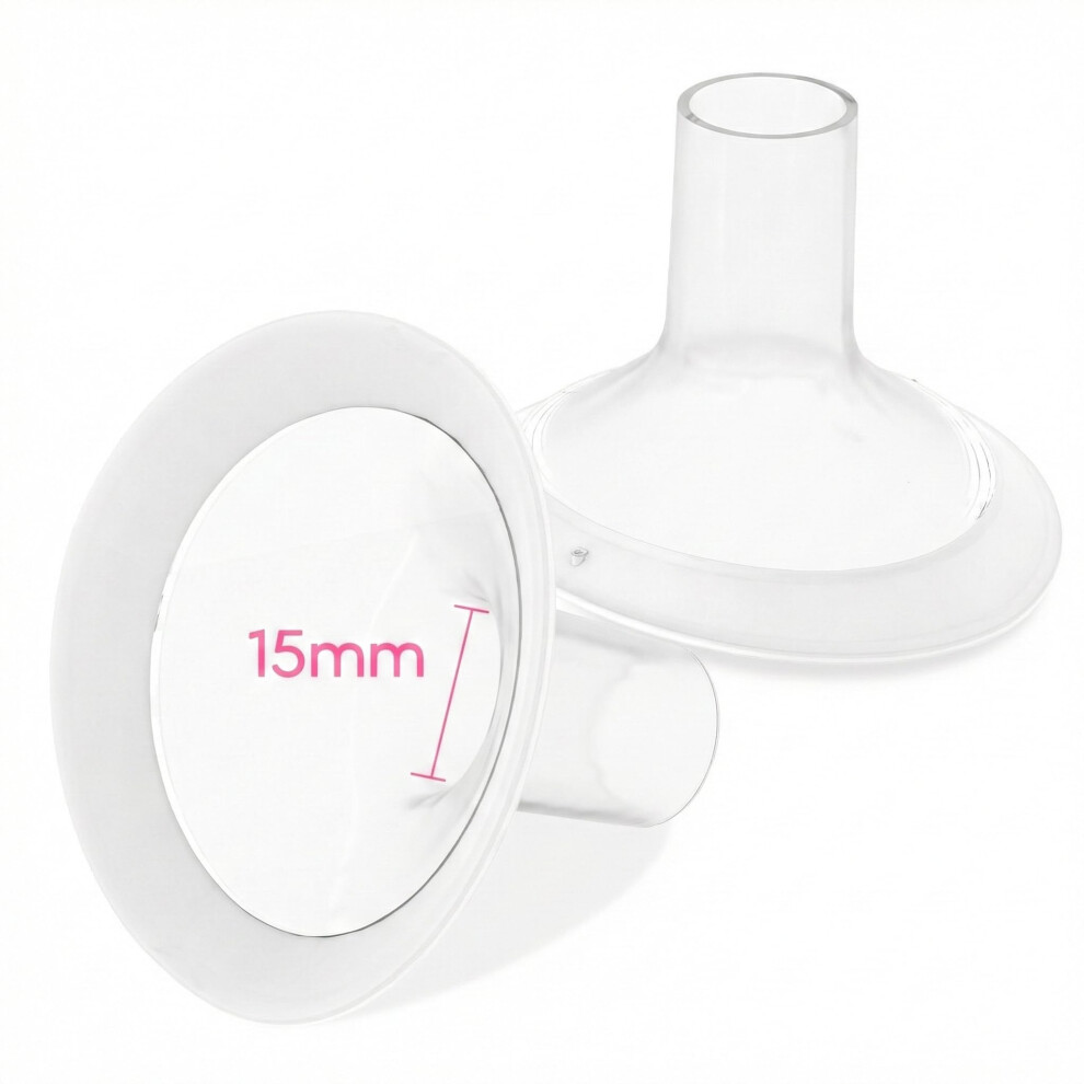 15Mm Flange Inserts For Medela Breast Pump, 2Pcs Medela Nipple Shields Compatible With Pump In Style, Symphony, Hand Pumpt Parts For Breastfeeding Luxemum