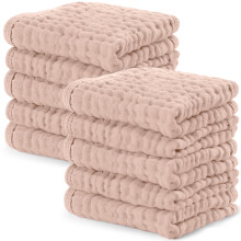 Comfy Cubs Muslin Cloths for Baby Pack of 10 - Soft 6-Layer Cotton for Delicate Skin - 25 x 25 cm Large Size - Absorbent, Durable