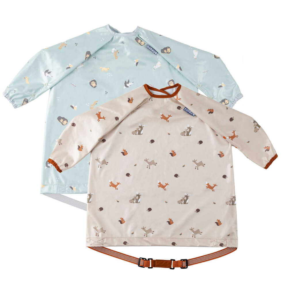 Bibado - Long Sleeve Baby Bibs - Babies & Toddlers 6-36 Months - Coverall Baby Weaning Bib - Easy Wipe Clean & Soft Fabric