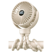 KIDEE Portable Pram Fan, Small Rechargeable Clip On Fan with Digital Display, 20
