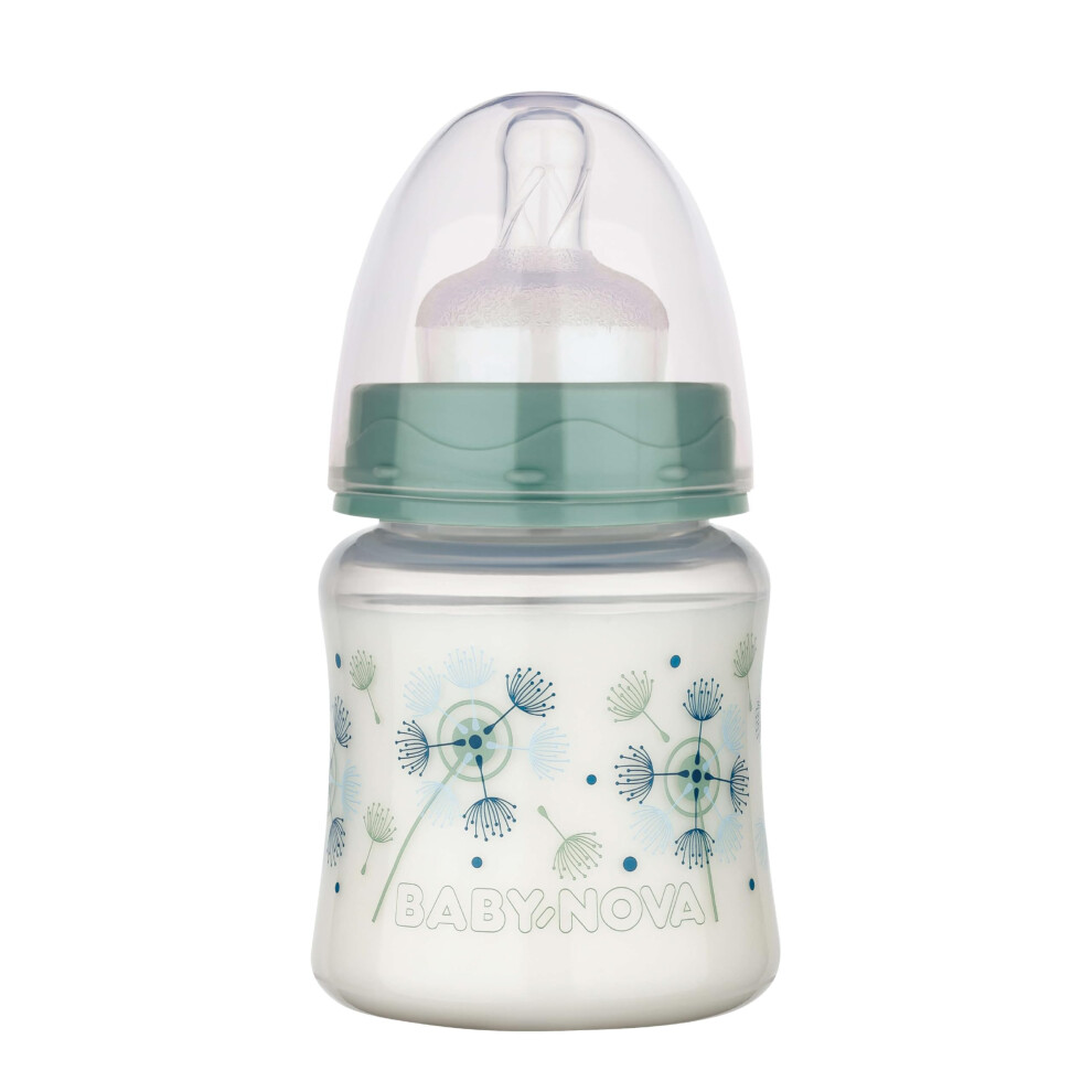 Wide Neck Baby Bottle 150Ml With Anti Colic Slow Flow Silicone Teat - Made In Germany - Bpa-Free - Dandelion Baby-Nova
