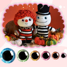 MUCUNNIA 12-30mm 3D Glitter Safety Eyes for Crochet Toys with Washer 180 Pcs Crochet Safety Eyes for Toys Craft Eyes for Amigurumi Teddy Bear Eyes