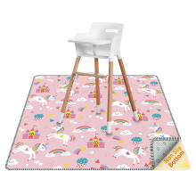 Thick High Chair Splash Mat 51″, 4 Layer Waterproof Splat Mat with Anti Slip Bottom, Baby Mess Mat for Art/Crafts/Painting/Playtime/Picnic Mat
