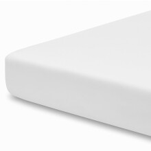 Pizuna Crib Fitted Sheet 40 x 90 cm, White, 400 Thread Count 100% Long Staple Cotton Fitted Bed Sheet