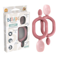 Bibado - Dippit Baby Spoon and Dipper, Mint & Blue (2-Pack) - Soft, Chewable Dipper & Deep Spoon - Two-Hand, Sensory Grip - Baby Weaning Set