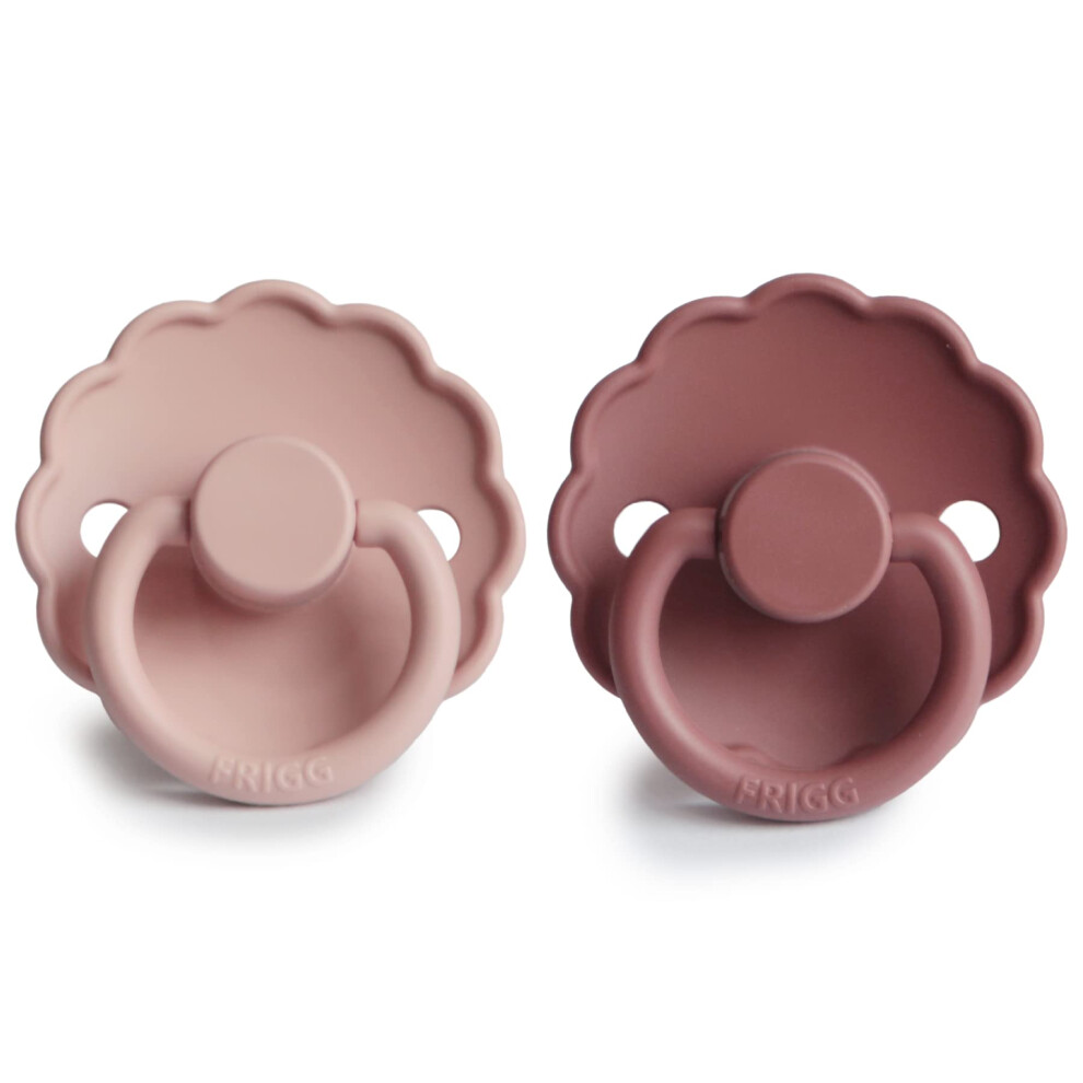 Daisy Silicone Pacifier Pack Of 2 | Silicone Soother Dummy | Bpa-Free | Made In Denmark | Symmetrical Cherry Shaped Nipple Frigg