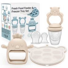 CLDY Baby Fruit Food Feeder, Mini Freezer Tray Combo, Breastmilk Popsicle Freezer Molds