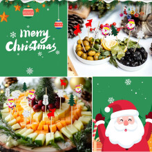 Bekeify 200Pcs Christmas Cocktail Sticks 12cm Wooden Cocktail Picks Bamboo Toothpicks Food Garnish Skewers Sticks Cocktail Stirrers for Xmas Party