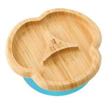 bamboo bamboo Baby and Toddler Plate for Feeding and Weaning, Bamboo Divider Taste Plate with Secure Suction, Suction Plates for Babies from 6 Months