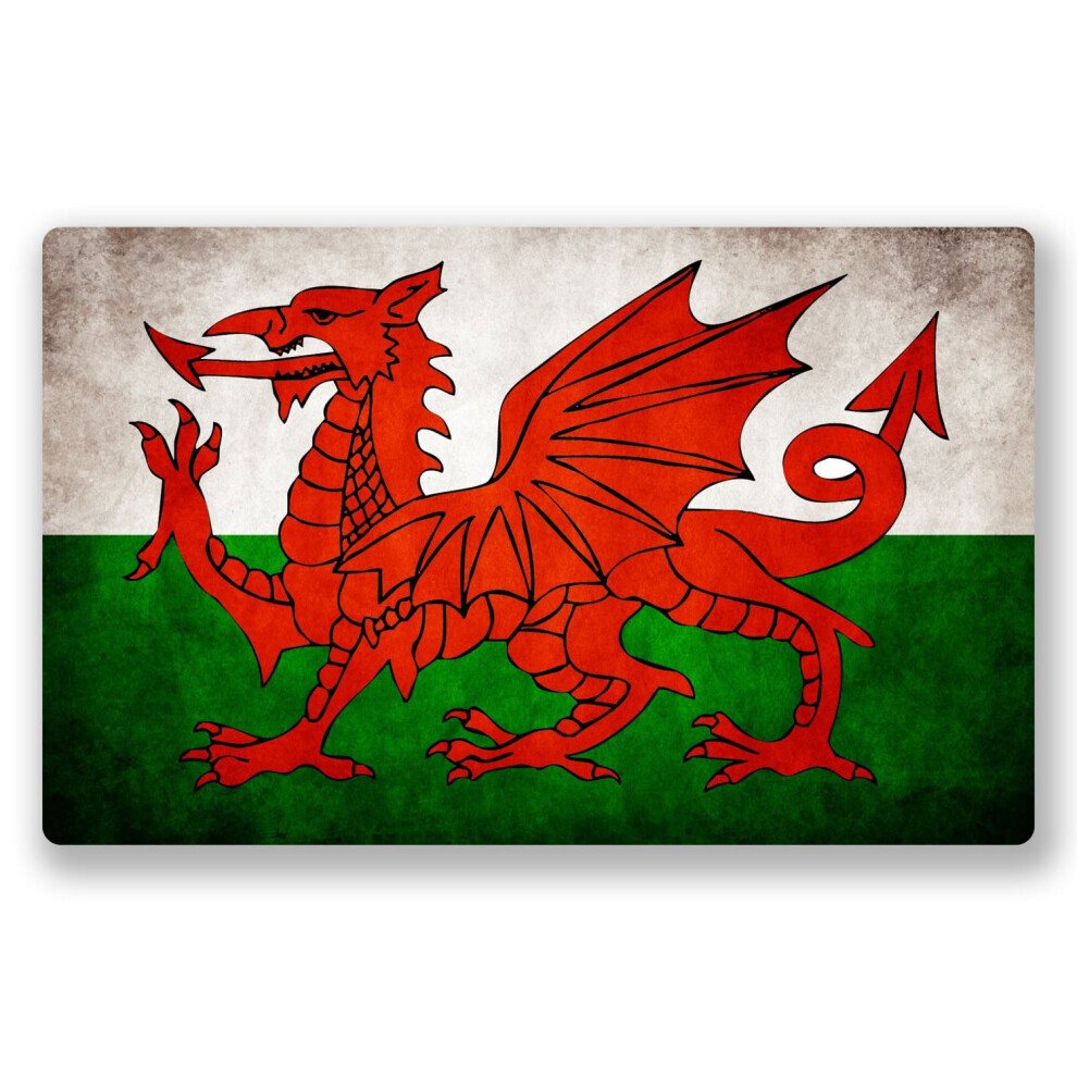 2 X Welsh Dragon Wales Flag Vinyl Sticker - Standard Or Window Cling #0026/Vs (30Cm Wide X 19Cm Tall, Self Adhesive) 5051226437670